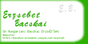 erzsebet bacskai business card